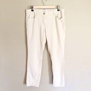 LOFT Linen Tapered Ankle Crop Pants
